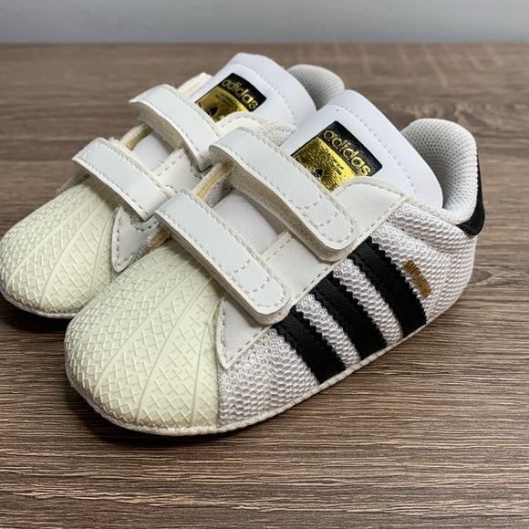 adidas Baby Walker Shoes - White and Black - Picture 1 of 7